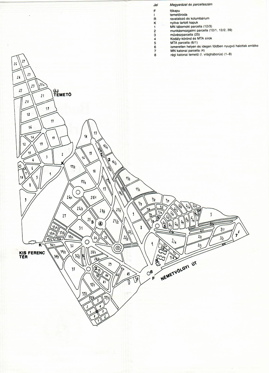 budapest farkasréti temető térkép Budapest Farkasréti temető térképe | Budapesti Városvédő Egyesület budapest farkasréti temető térkép